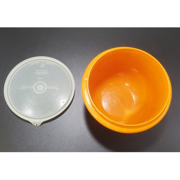 Vintage Tupperware Classic Fix N Mix Bowl Small 4 Cup Orange with Lid 270 - Picture 3 of 3